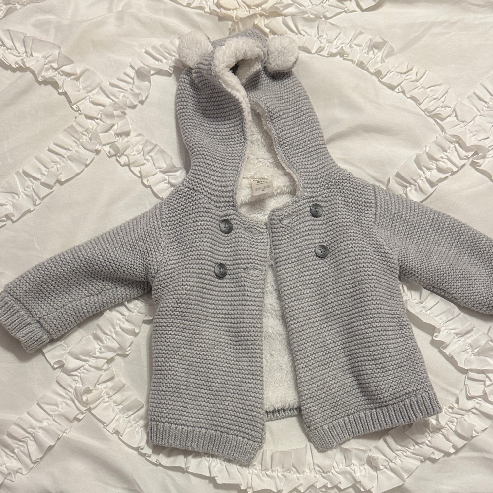 Carter's Gray Knit Baby Sweater